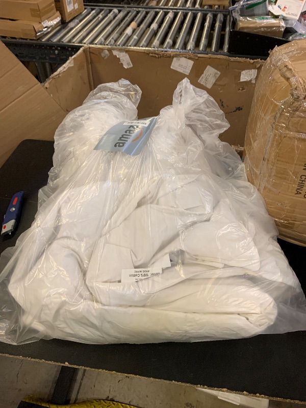 Photo 1 of Oaken-Cat Feathers Down Comforter Queen - 100% Organic Cotton Cover, Medium Warm All Seasons Duvet Insert or Stand-Alone Comforter (90x90, Ivory White)