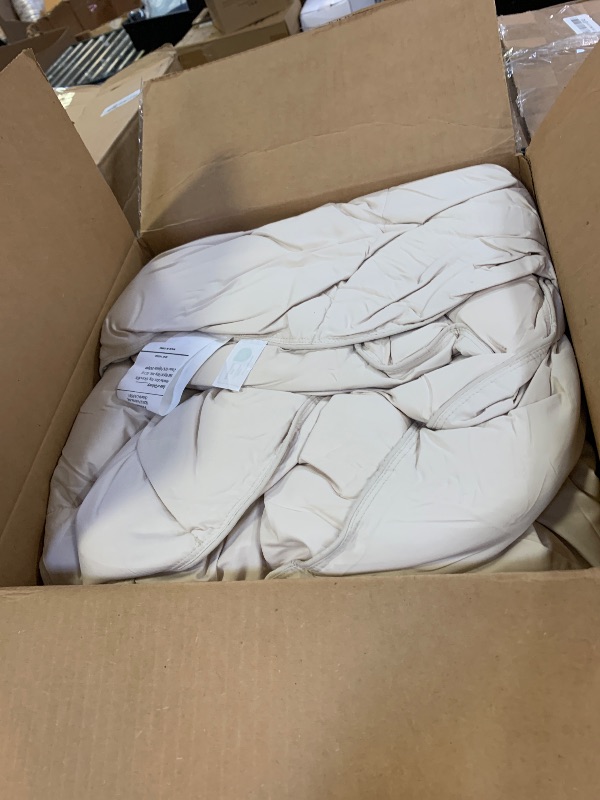 Photo 1 of UNIKOME Goose Feather Down Comforter - All Season Duvet Insert with Soft Downproof Cover, Cloud-Like Fluffiness Down Feather Comforters (King, Cream, 90"X104")