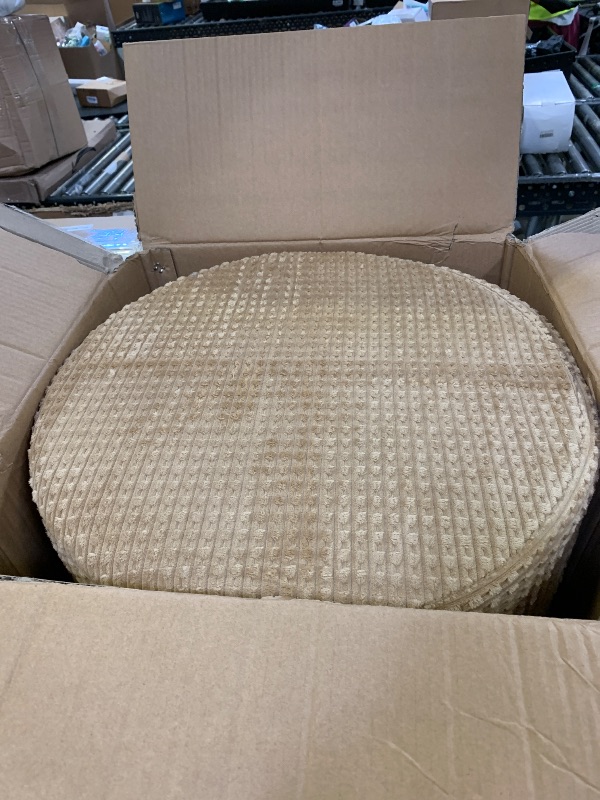 Photo 1 of Round Ottoman Foot Rest Home Decor Floor Pouffe Floor Cushion Foot Rest for Couch Sofa Bean Bag Ottoman Chairs Living Room Bedroom 20x20x14 Inches