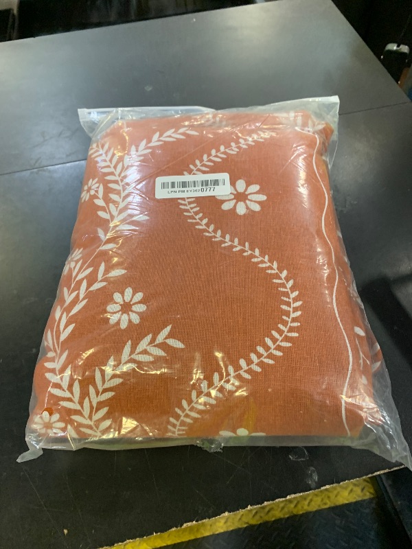 Photo 1 of Schweek Terracotta Curtains 84 Inch Length Boho Farmhouse Curtains for Living Room 2 Panels, Linen Semi Sheer Vintage Farmhouse Printed Floral Burnt Orange Rustic Curtain Drapes