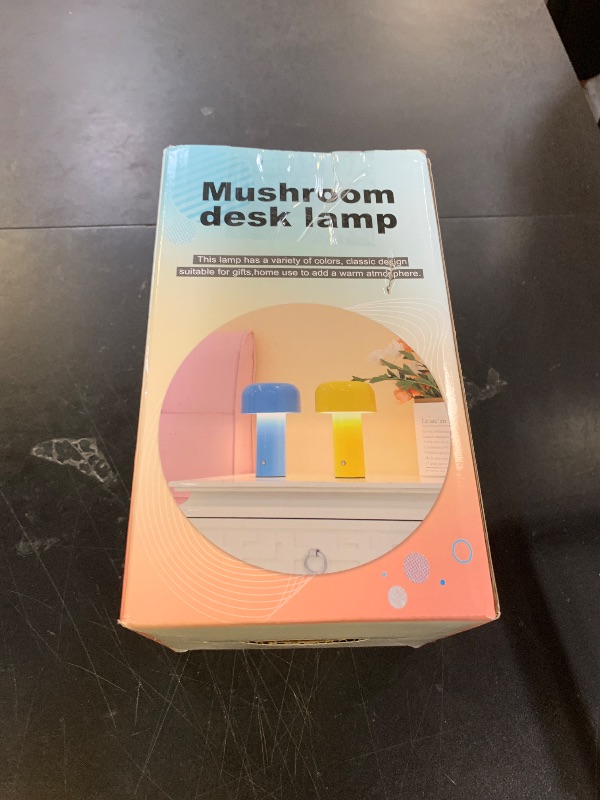 Photo 1 of ZOOPEEN Cordless Mushroom Table Lamp,5200mAh Rechargeable Battery Operated Portable LED Desk Lamp,3 Color Stepless Dimmable Night Light Small Bedside Lamp,Perfect for Home & Restaurant(White)