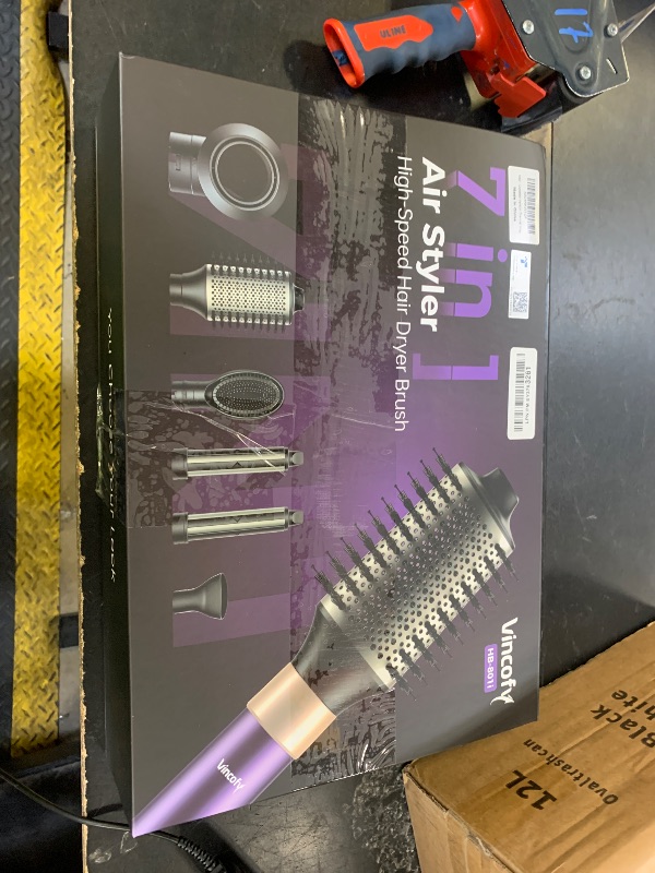 Photo 1 of Vincofy 7-in-1 Hair Dryer Brush and Hair Styler Set – Fast Drying, Curling, Straightening & Volumizing – Hot Air Styling Tool with No Heat Damage – for All Hair Types – Lavender