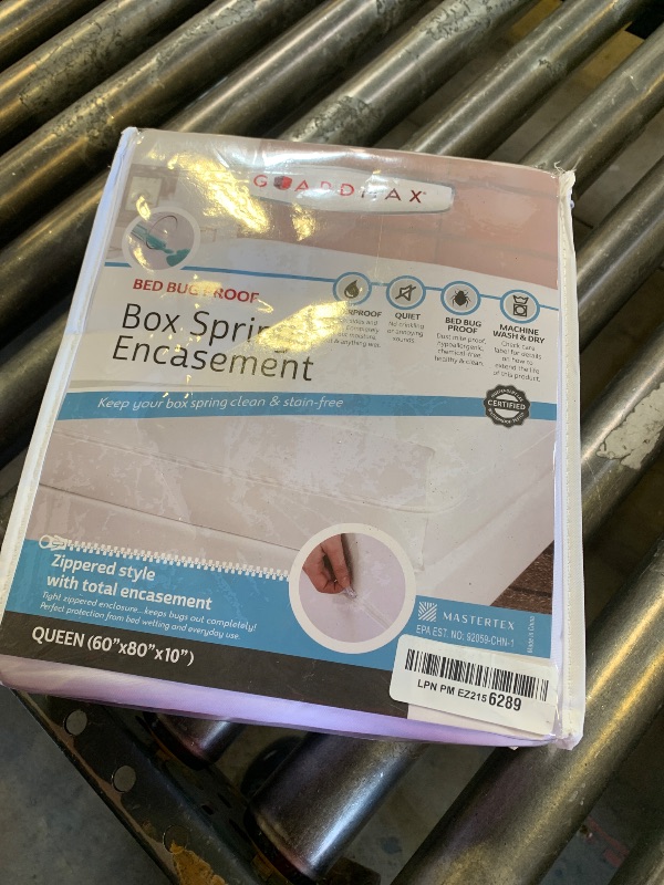 Photo 1 of Guardmax Premium Box Spring Cover - Queen Size Waterproof and Bed Bug Proof Zippered Box Spring Encasement - 6 Side Absorbent Boxspring Protects Against Bed Bugs, Dust Mites, Dirt, Spills, and Stains.