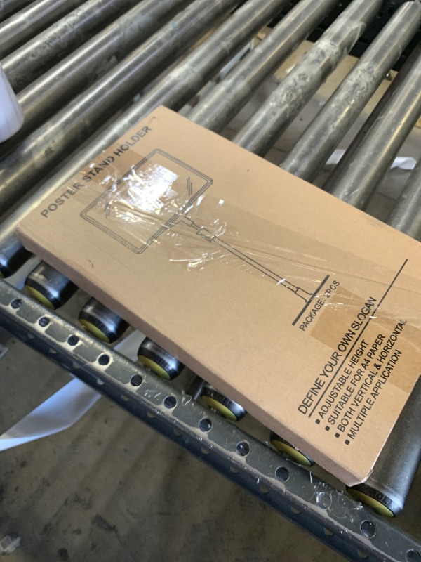 Photo 1 of Sign Holder, Sign Stand with Adjustable Height Snap Open, Reusable Sign Holder 8.5 x 11 Inch, Sign Stands for Display Advertising Business Menu Flyer Signage, Vertical and Horizontal View Sign Holder Stand