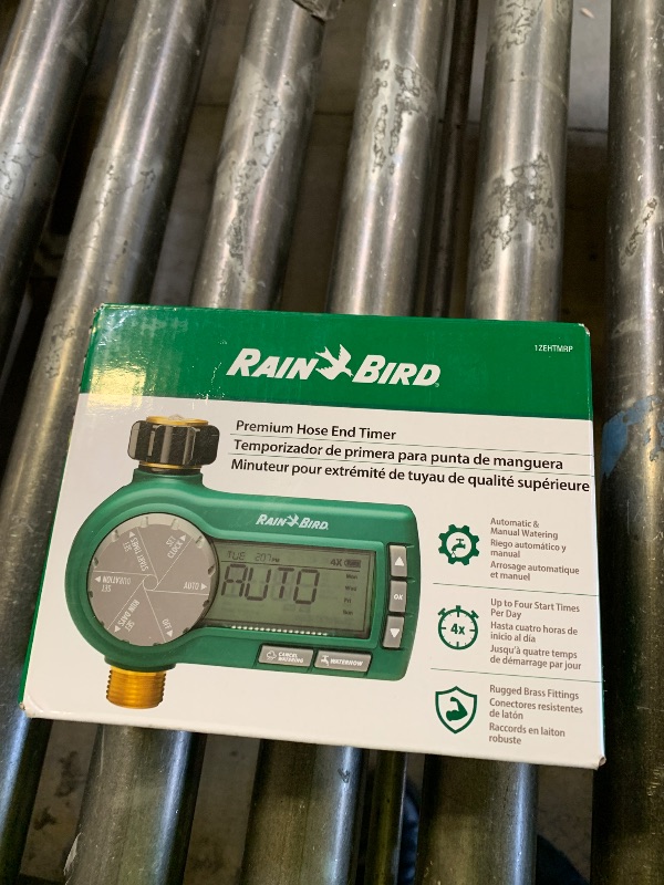Photo 1 of Rain Bird 1ZEHTMRP Premium Professional Grade Electronic Digital Hose End Timer/Controller, One Zone/Station, Battery Operated, Brass Inlet/Outlet