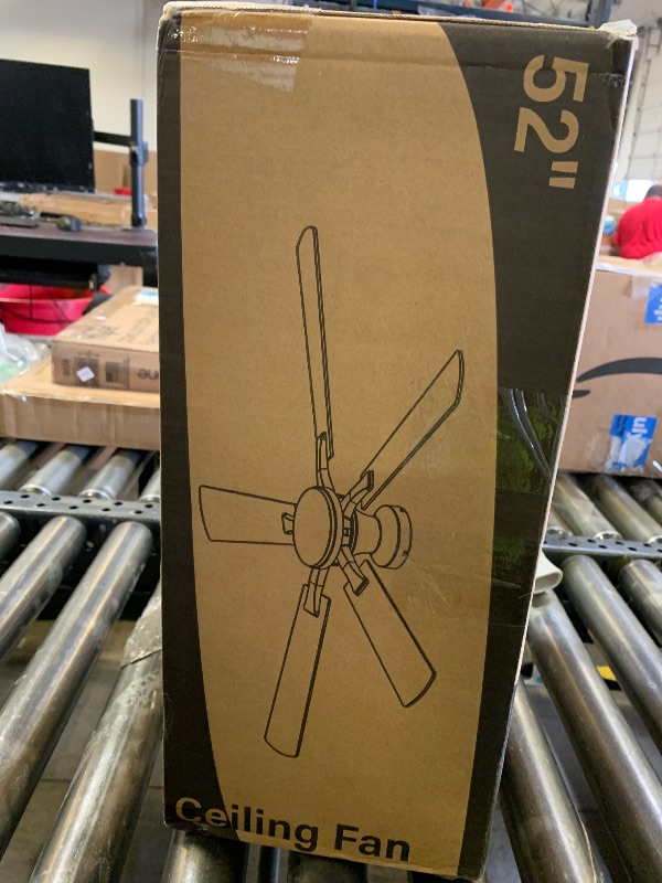 Photo 1 of ZMISHIBO 52 Inch Ceiling Fan with Light, App&Remote Control, Flush Mount Low Profile, Dimmable 20W LED Light, Quiet Reversible Motor for Bedroom, Living Room, Apartment, Black