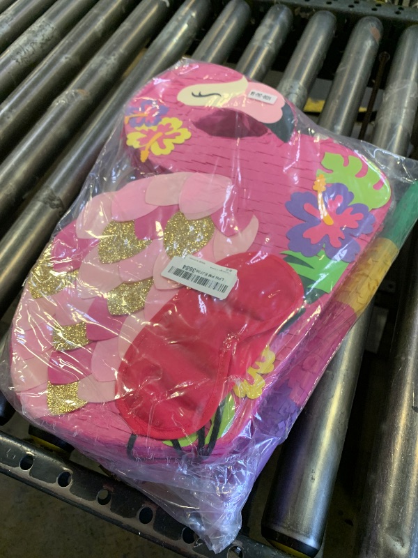 Photo 1 of WERNNSAI Flamingo Piñata - Pink Piñata Bundle with Blindfold and Bat for Girls Kids Tropical Flamingo Theme Birthday Party Supplies Summer Pool Party Decorations for Fiestas Baby Shower