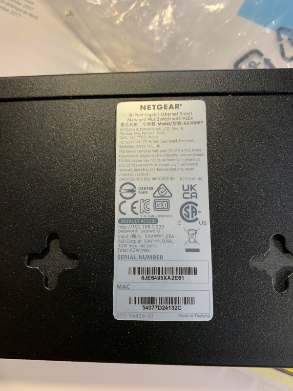 Photo 1 of NETGEAR 8-Port Gigabit Ethernet Unmanaged PoE Switch