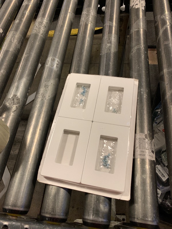 Photo 1 of CML Matte White Decorator Screwless Wall Plate, 8 Pack 1-Gang Outlet Covers and Switch Plates, Scratch and Impact Resistant, Hidden Screws, Polycarbonate, Standard Size 2.91” X 4.68”