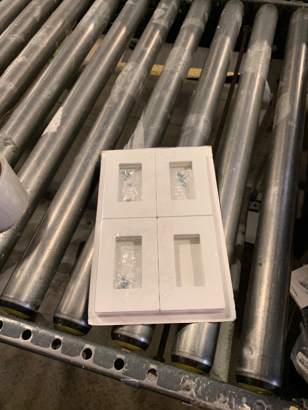 Photo 1 of CML Matte White Decorator Screwless Wall Plate, 8 Pack 1-Gang Outlet Covers and Switch Plates, Scratch and Impact Resistant, Hidden Screws, Polycarbonate, Standard Size 2.91” X 4.68”