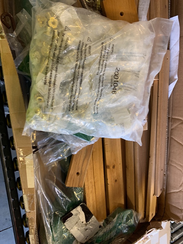 Photo 1 of *ONLY BOX 1 OF 2* Backyard Discovery Buckley Hill Cedar Wood Swing Set with Wave Slide, Play Deck, Rock Wall Ladder, Belt Swings, Chalkboard, Canopy Roof, Outdoor Playset