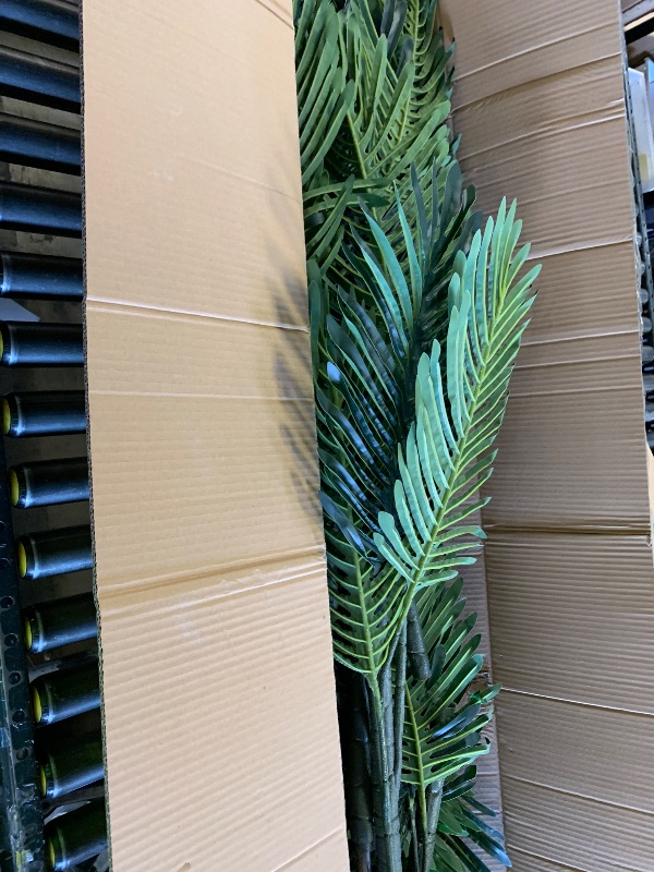 Photo 1 of Ruopei 7ft Artificial Palm Trees for Outdoor 2 Pack - Tall Fake Tree for Living Room - Artificial Floor Plant for Living Room Large Tropical Plants Indoor with Pot Bedroom Office Home Decor Outdoor
