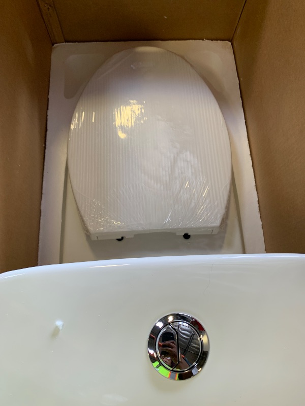 Photo 1 of HOROW HR-LT0037W Elongated One Piece Toilet For Bathroom, Powerful & Quiet Dual Flush Modern Toilet & Soft Closing Seat Include, 12 Rough-In, 27.19"D x 14.63"W x 29.32"H, White