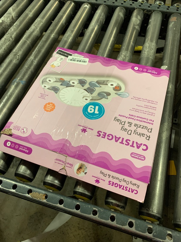 Photo 1 of Catstages Rainy Day Puzzle & Play, Interactive Treat Puzzle Cat Toy 15.4 in x 9.4 in, Gray