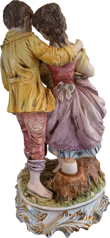Photo 1 of ANTIQUE PORCELAIN ITALIAN FIGURINE W19” H21”