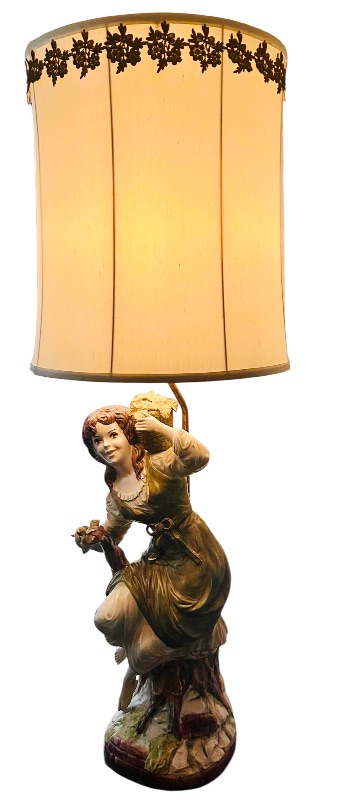 Photo 1 of RARE 1964 AZZOLIN BROTHERS CAPODIMONTE MID CENTURY LAMP H 45” 
