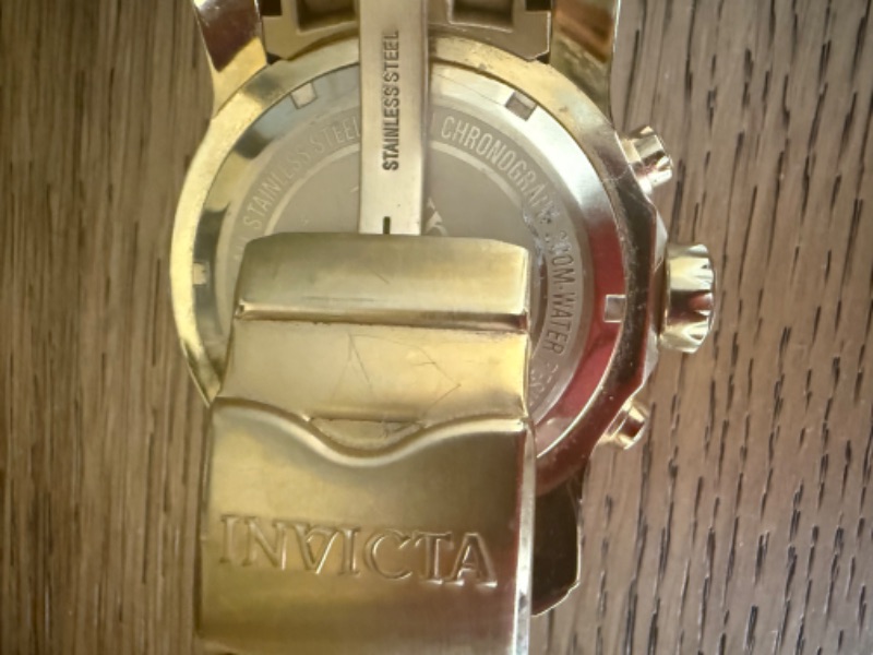 Photo 1 of INVICTA MENS PRO DIVER SCUBA SWISS CHRONOGRAPH BLACK DIAL GREEN 18K GOLD PLATED WATCH MODEL #80047