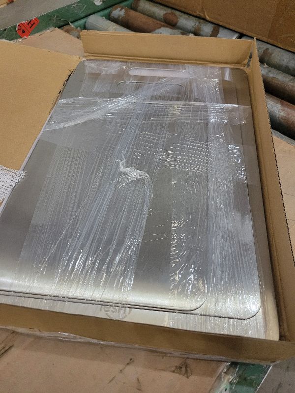 Photo 1 of 3 Pack Titanium Cutting Board - 100% Pure Titanium Cutting Boards For Kitche,Easy to clean, Double-sided food-grade Cutting Board For Meats, Fruits And Vegetables (M+L+XL)