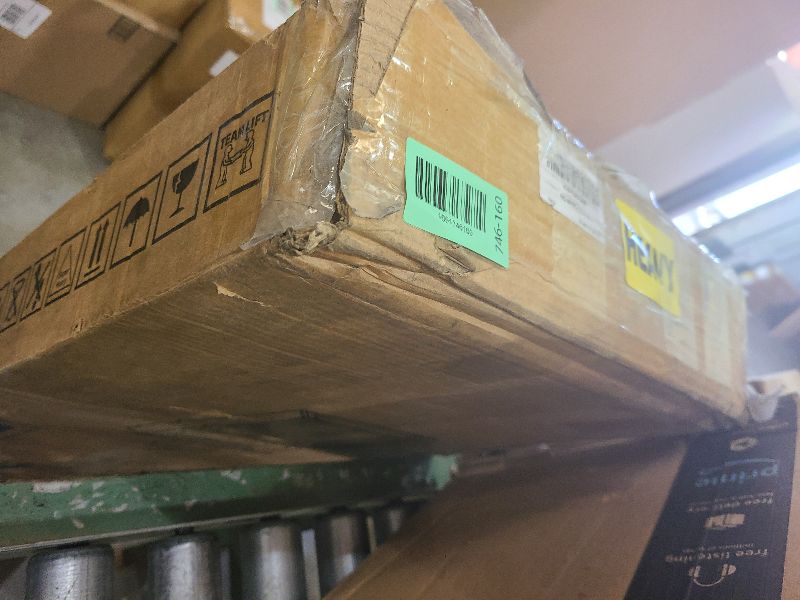 Photo 1 of Besiost 47" Farmhouse Wood Entryway Table Narrow Console Table with Storage Behind Couch Sofa Table with Shelves Entry Way Table with Open Storage, Easy Assembly, Rustic Brown