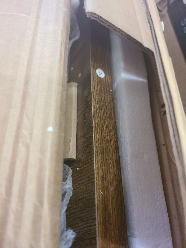 Photo 1 of Besiost 47" Farmhouse Wood Entryway Table Narrow Console Table with Storage Behind Couch Sofa Table with Shelves Entry Way Table with Open Storage, Easy Assembly, Rustic Brown