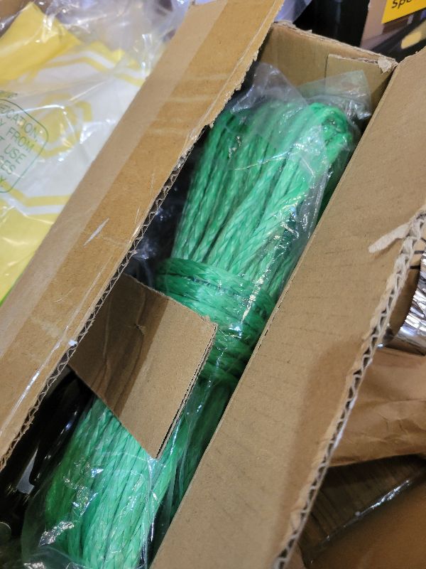 Photo 1 of 1/4" Synthetic Winch Rope Kit, 1/4 In x 50 Ft 10,000LBs Strength ATV Winch Rope Line with Steel Hook, Fairlead, Rubber Stopper, Protecting Sleeve and Thimble, Suitable for ATV, SUV, Vehicle (Green)