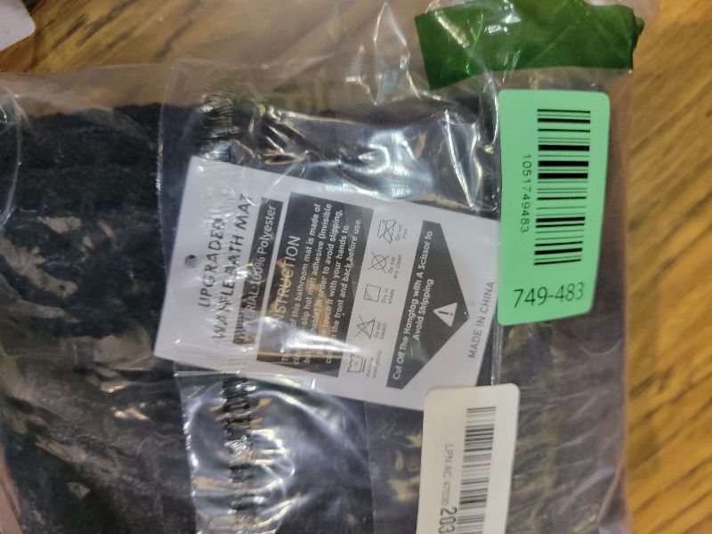 Photo 1 of AMOAMI Upgraded Waffle Bath Mat, Super Absorbent Non Slip Bath Mats for Bathroom Floor, Machine Washable Bathroom Rugs with Tassels, Rubber Backed Bathroom Mats, Ultra Soft, 17" x 24", Black