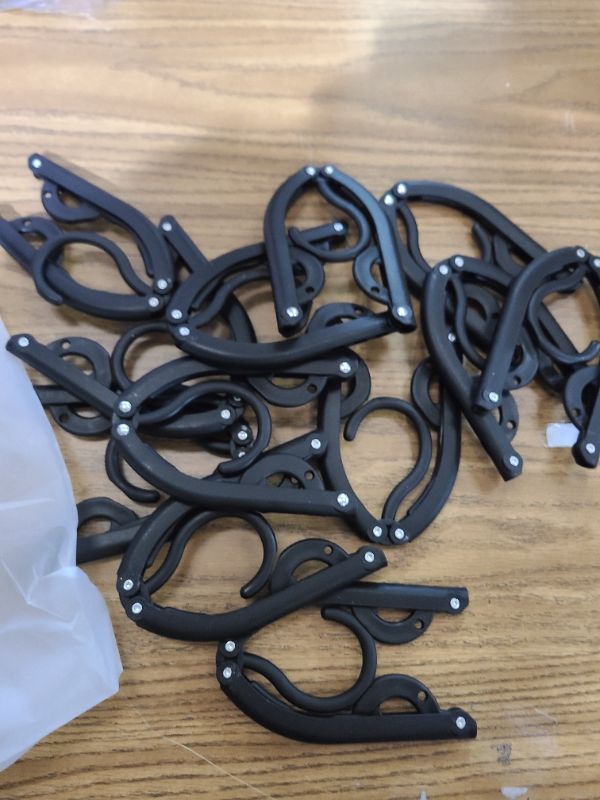 Photo 1 of 12 PCS Travel Hangers Cruise Ship Essentials Portable Folding Clothes Hangers Travel Accessories Foldable Clothes Drying Rack (Black)