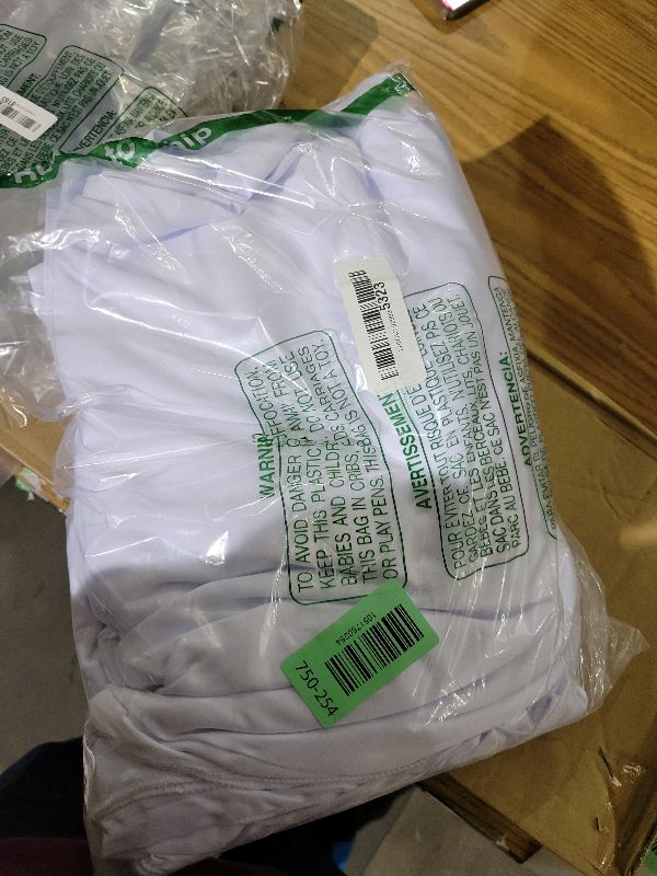 Photo 1 of 10ftx12ft Wrinkle Free White Backdrop Curtain, 2 Panels 12FT Height White Wedding Backdrop Drapes, Silky Polyester Back Drop Cloth for Birthday Photography Background Party Backdrop Draping