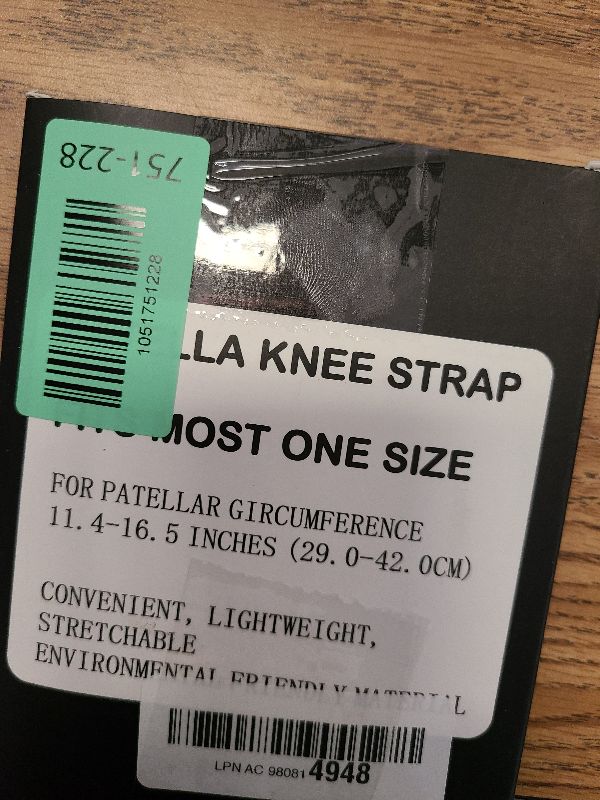 Photo 1 of 2 PCS Knee Strap Patella Support: Knee Band for Patellar Tendon Pain Relief - Knee Brace for Tendonitis Jumpers Running Sports Basketball Men & Women (BLACK+)