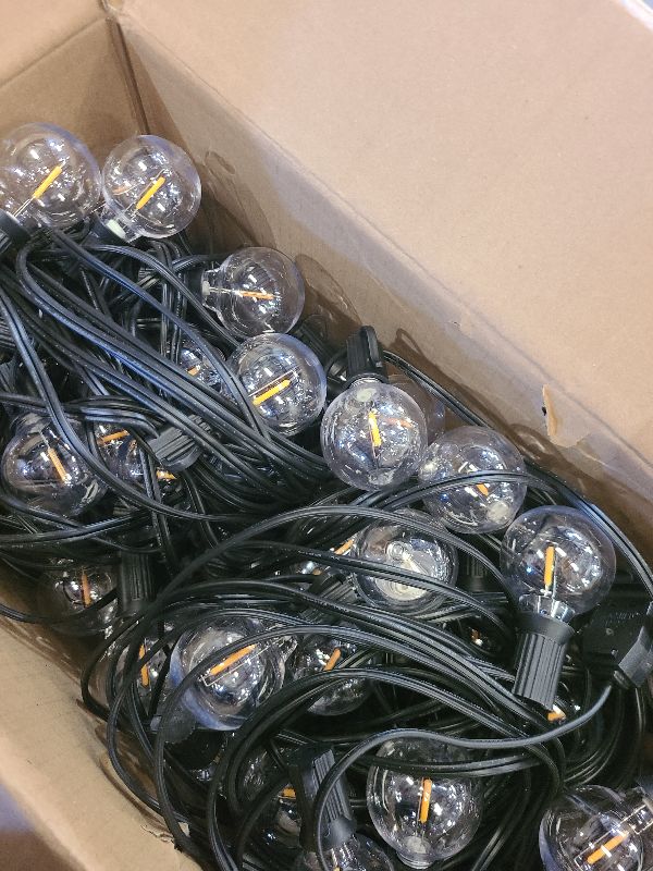 Photo 1 of 100ft 2-Pack Outdoor G40 LED Globe String Lights Dimmable Waterproof Shatterproof Light Strings with 52 Bulbs Connectable Commercial Hanging Lights for Christmas Patio House Backyard Balcony Party