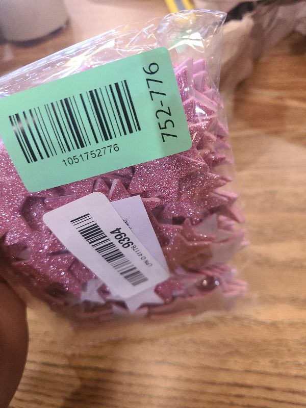 Photo 1 of 240 Pieces Mini Star Glitter Foam Stickers School Reward Patch Self Adhesive Wall Sticker Confetti for Scrapbook Journal Embellishment Birthday Christmas Party Decor (Pink)