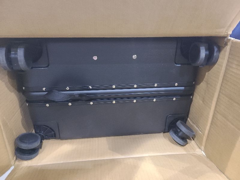 Photo 1 of 2-Piece Hardshell Zipperless Luggage Set, 20/26" Aluminum Frame Hardshell Spinner Luggage, Airline Approved Carry-On Luggage, TSA Lock, 360° Quiet Wheels With Cup Holder (Black)