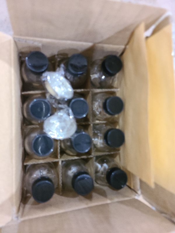 Photo 1 of 12 Pack, 2 oz Small Clear Glass Bottles w/Lid & 3 Funnels - 60ml Boston Shot Bottles for Health, Immunity, Potion, Wellness, Sample, Ginger, Juice - Mini Personal Care & Beauty Travel Bottle