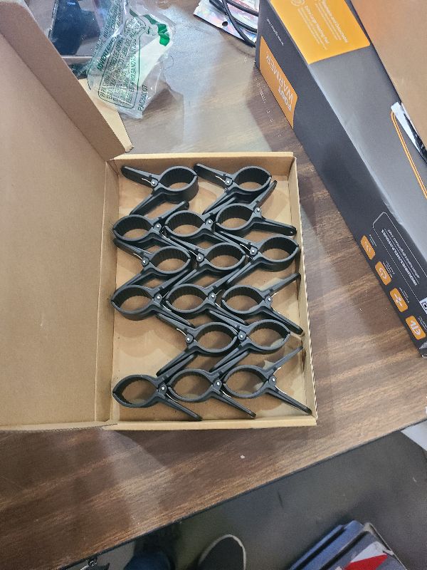 Photo 1 of 18PCS Pool Cover Clips for Above Ground Pools, Solar Cover Holder, Non-Slip Plastic Round Pool Cover Clamps, No Piercing Scratch Design (Black, Small)