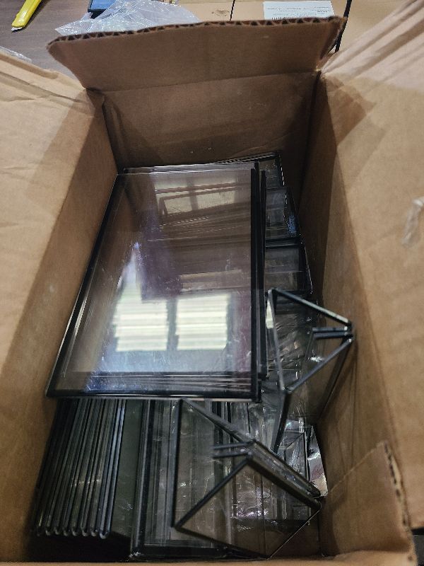 Photo 1 of 15 Pack Acrylic Sign Holder 4x6, Wedding Black Frame Table Number Holders Vertical, Clear Picture Frames Flyer Stands Tables Menu Holder, Double Photo Paper Display Holder for Party, Home, Office