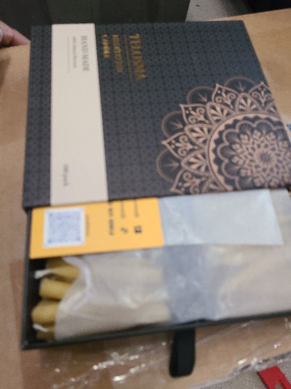 Photo 1 of 100-Pack Pure Beeswax Meditation Candles –20 Minute Bees Wax Candles, 0.28 inch Thin Mini Taper Candle, Relaxation Candles for Prayer, Yoga, Spiritual Practices – Includes 2 Holders – Yellow