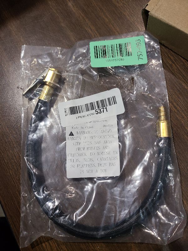 Photo 1 of 12'' Tire Inflator Extension Hose with Quick Inflation Chuck Adapter Clip On High-Pressure Hose for Auto Motorcycle Bicycle Repair Accessories