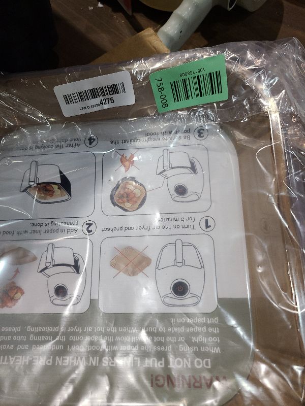 Photo 1 of 10 Inch Largest Square Air Fryer Disposable Paper Liner, XXL 100Pcs Air Fryer Parchment Liners for 8QT or Bigger Air Fryer, Non-stick, Food Grade Baking Paper for Frying, Roasting and Microwave