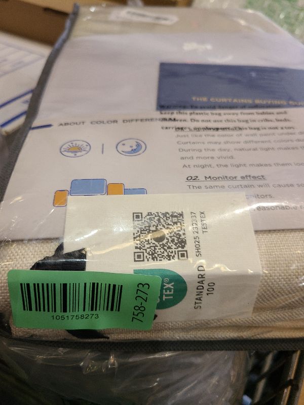 Photo 1 of 100% Blackout Shield Linen Blackout Curtains for Bedroom 84 Inches Long, Back Tab/Rod Pocket Living Room Drapes, Thermal Insulated Blackout Curtains 2 Panels Set, 50" W x 84" L, Cream