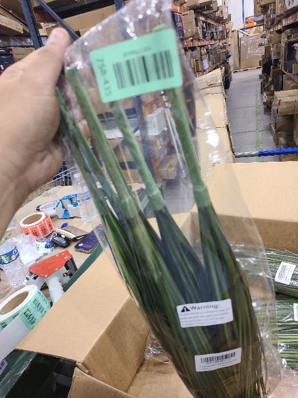 Photo 1 of 27" Artificial Plants Onion Grass Greenery Faux Fake Shrubs Plant Flowers Wheat Grass for House Home Indoor Outdoor Office Room Gardening Indoor Décor 6 Pack