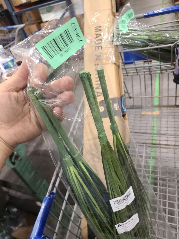 Photo 1 of 27" Artificial Plants Onion Grass Greenery Faux Fake Shrubs Plant Flowers Wheat Grass for House Home Indoor Outdoor Office Room Gardening Indoor Décor 6 Pack