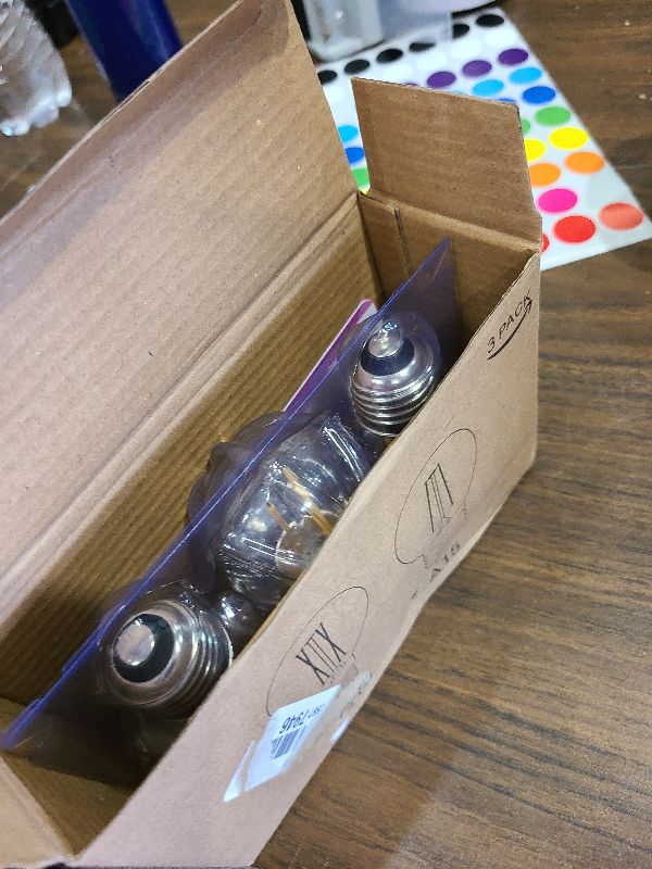 Photo 1 of (3 Pack) A19 LED Bulb, 5.6W (40W Incandescent Equivalent), 450 Lumen, 2700K (Soft White Glow), Standard Light Bulb, 300 Beam Angle, Medium Base (E26), Dimmable, UL-Listed