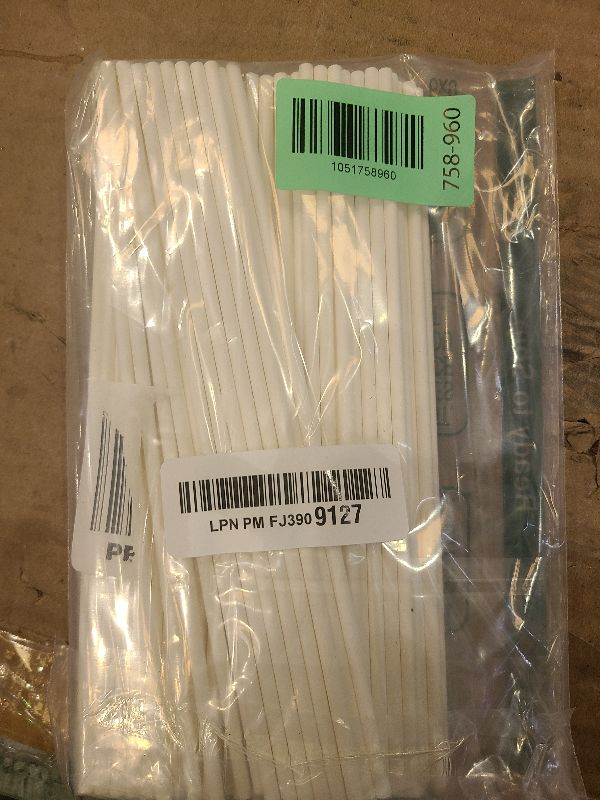 Photo 1 of 100 Pack 8 Inch White Lollipop Sticks,Long Paper Treat Sticks,White Paper Cake Pop Stick for Homemade Candy,Cupcake Toppers,Chocolate,Dessert (Dia 4mm)