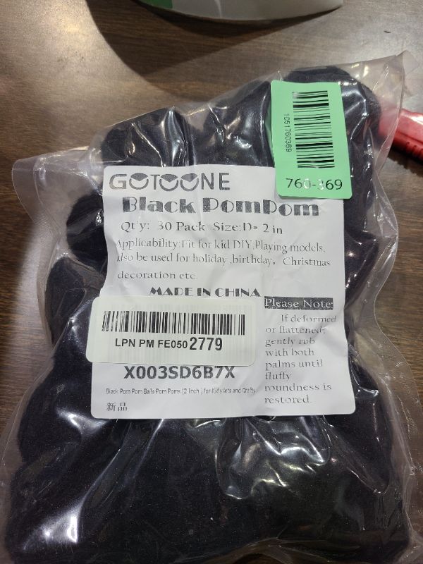 Photo 1 of 2 inch Black Pom Poms Balls Pompo Large for Kids Arts and Crafts