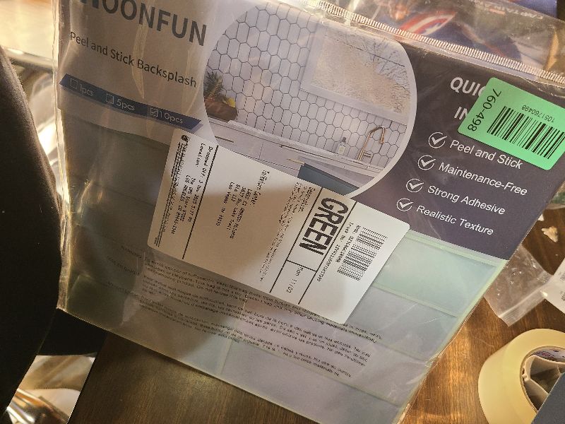 Photo 1 of 10 Sheets Subway Tile Peel and Stick Backsplash,12”×12”Light Green Self Adhesive Wall Tiles Stick on Back Splash for Kitchen,Bathroom,Camper