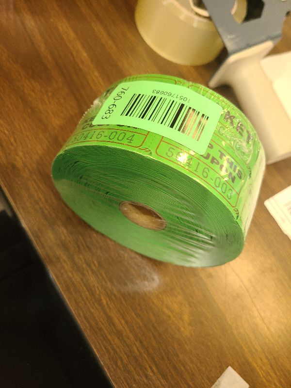 Photo 1 of 1000 Raffle Tickets Double Roll | Tickets for Events, Drinks, 50/50, Carnival, Classroom (Fluorescent Green)