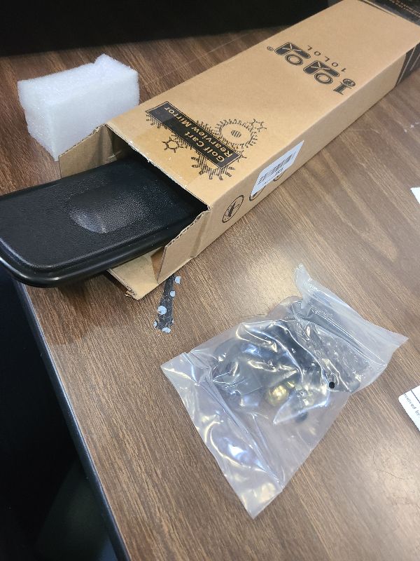 Photo 1 of 10L0L Universal Adjustable Golf Cart Panoramic Rear View Mirror, Rotatable 270 Rotation 16.5"Wide Angle Full Rearview Golf Cart Mirror for EZ Go, Club Car, Yamaha