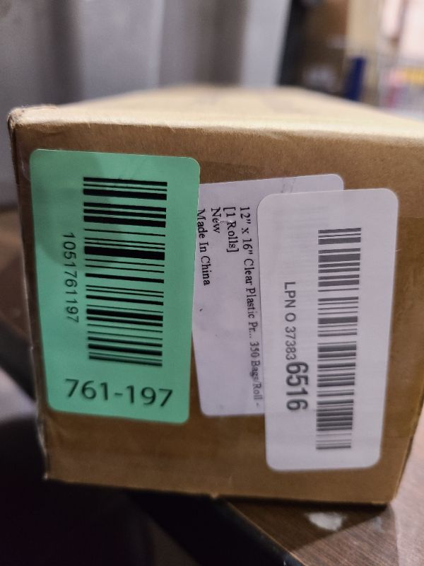 Photo 1 of 12" x 16" Clear Plastic Produce Bag on a Roll, Food Storage Bags for Vegetables, Bread, Fruits and Meat, Easy To Tear, Continuous Roll- 350 Bags/Roll - [1 Rolls]