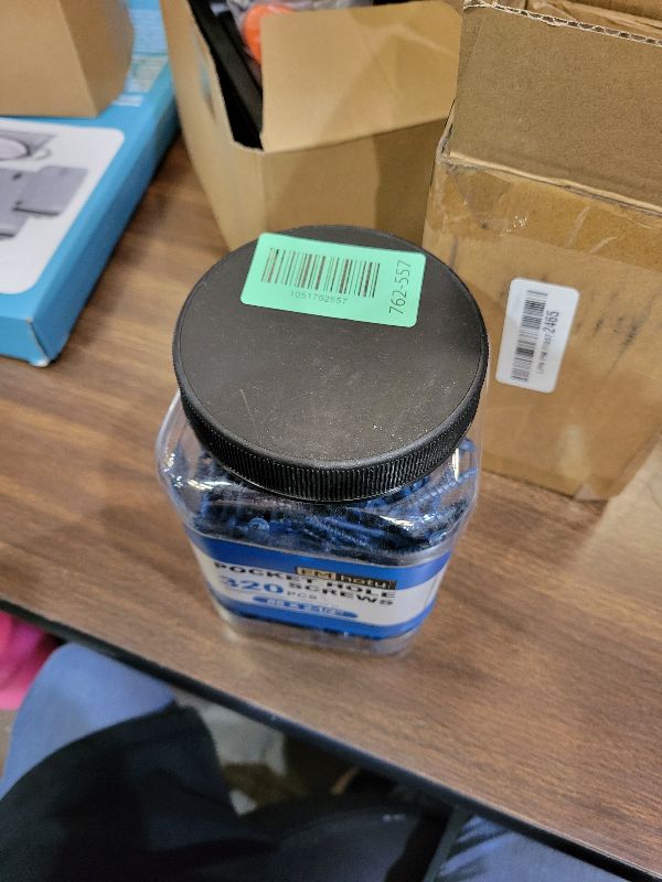 Photo 1 of #8 Pocket Hole Screws 2-1/2 Inch, 320Pcs Coarse Thread Wood Screws, Square Drive, Washer Head, 4-Layer Coating, Drive Bit Included (Blue)