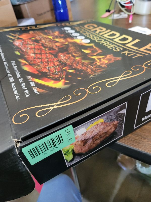 Photo 1 of 18PCS Griddle Accessories Kit, Flat Top Grill Accessories Set for Blackstone and Camp Chef, Grill Spatula Set with Enlarged Spatulas, Basting Cover, Scraper for Outdoor BBQ